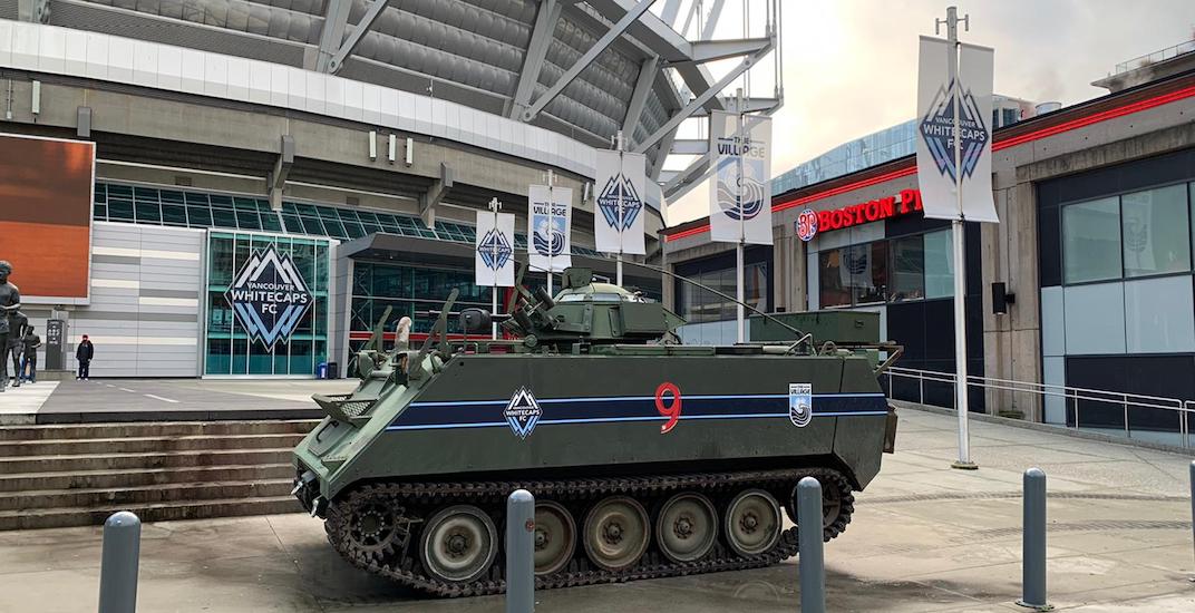 There's a Whitecaps tank parked outside of BC Place right now