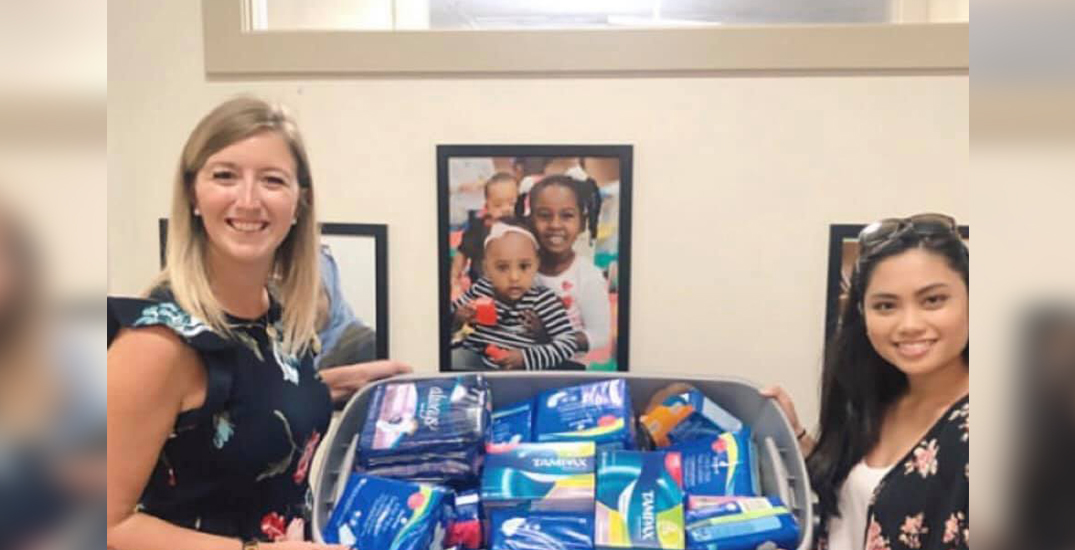 No Woman Without collects tampon and pad donations for women in need
