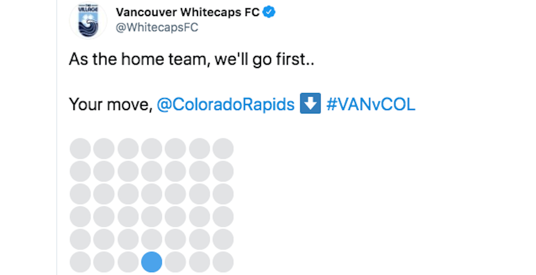 Instead of soccer, the Whitecaps played Connect 4 against their opponent this weekend