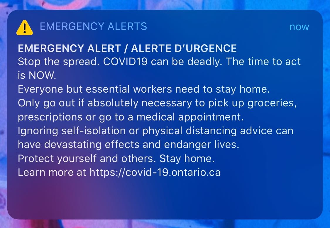 coronavirus emergency alert