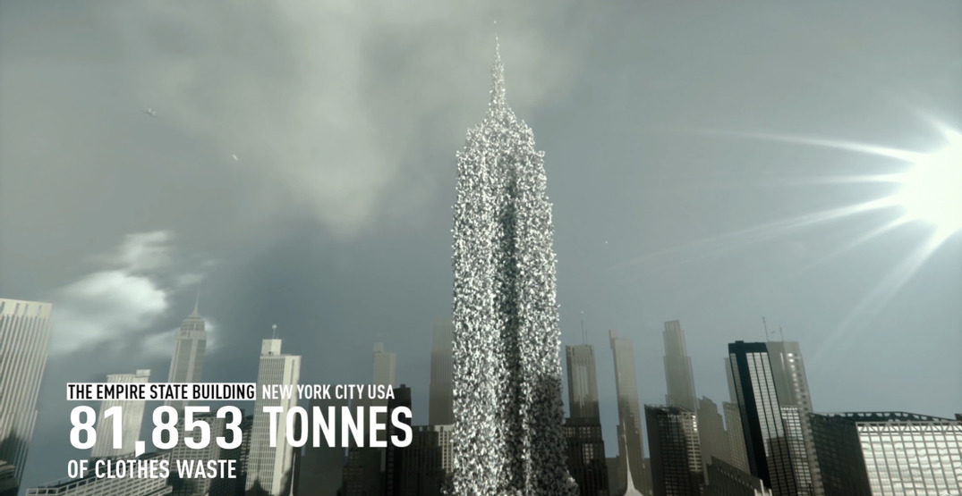 Watch these international landmarks fill up with fast fashion waste (VIDEO)