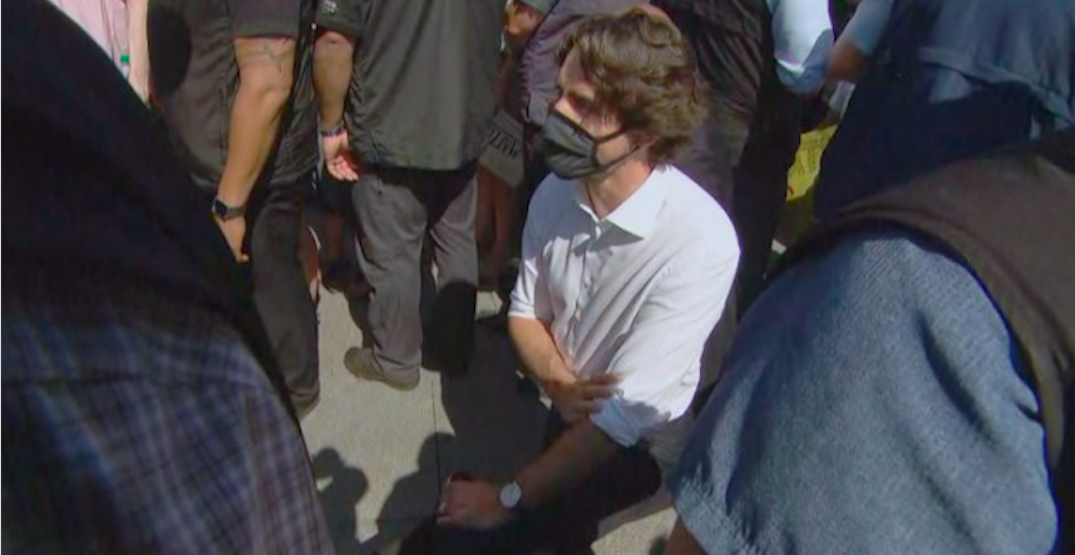 Trudeau takes a knee at anti-racism protest in Ottawa (PHOTOS)