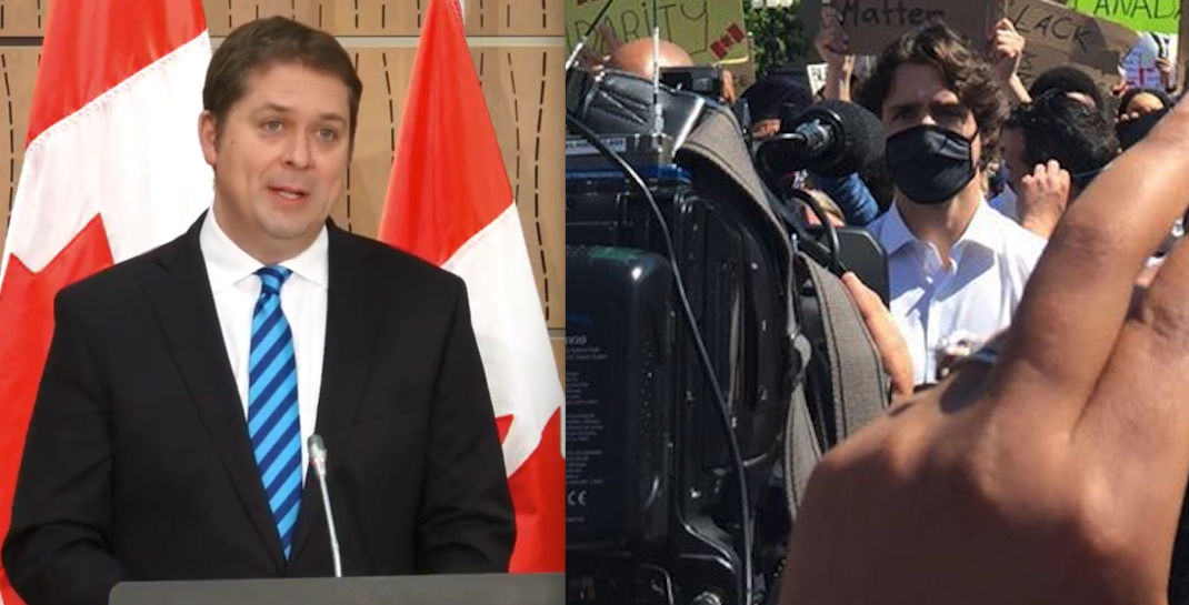 Trudeau "completely ignored" health regulations by attending protest: Scheer