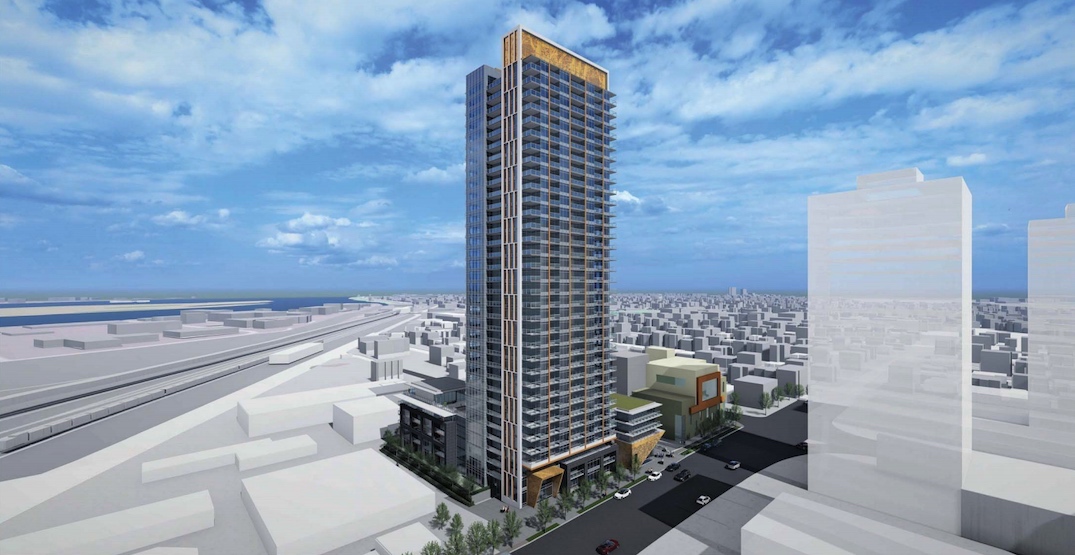34-storey tower with 424 rental homes proposed near SkyTrain's Braid Station