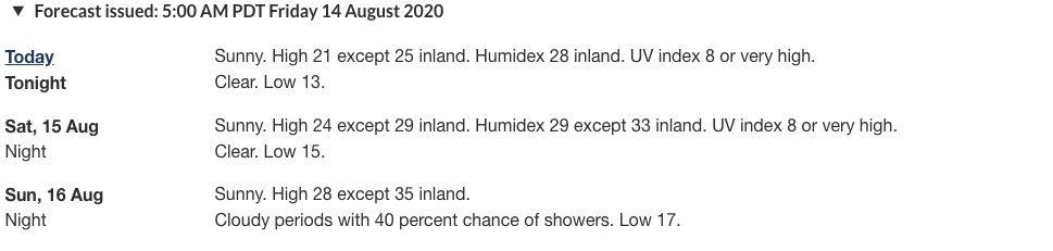 Vancouver Weather