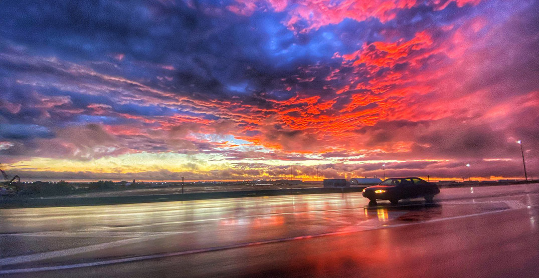 edmonton pink sunset car