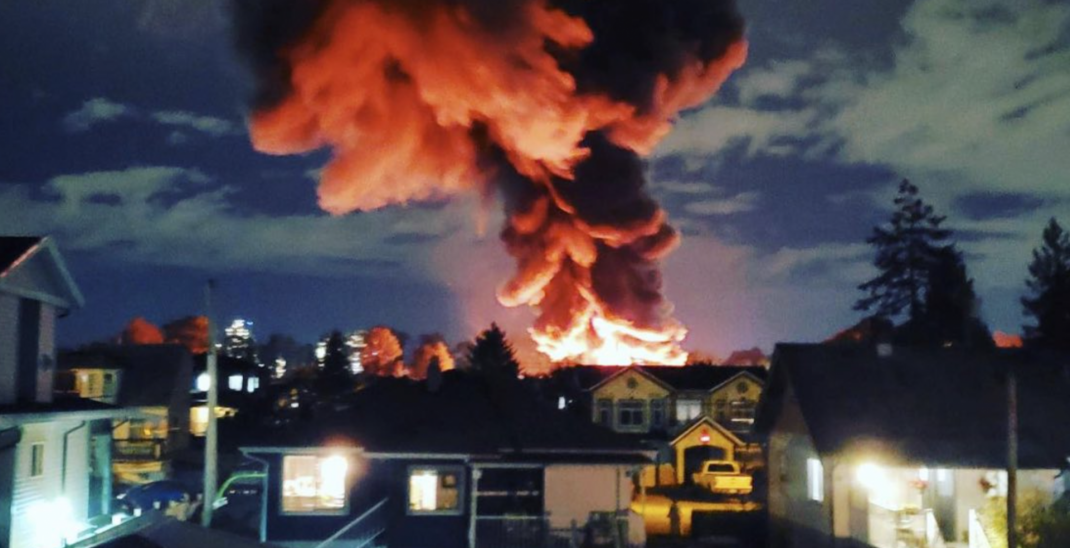 Emergency crews respond to large fire in New Westminster
