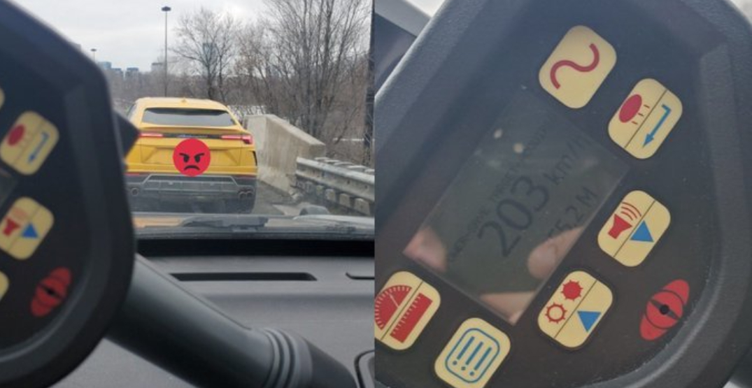 Lamborghini driver with G2 licence stopped going 203 km/h on DVP