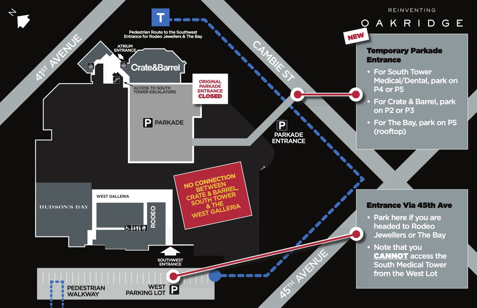 oakridge centre construction map february 2021