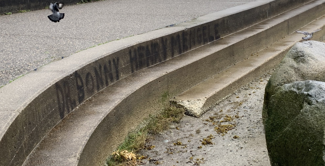 Graffiti comparing Dr. Bonnie Henry to Nazi "Angel of Death" covered up by City of Vancouver