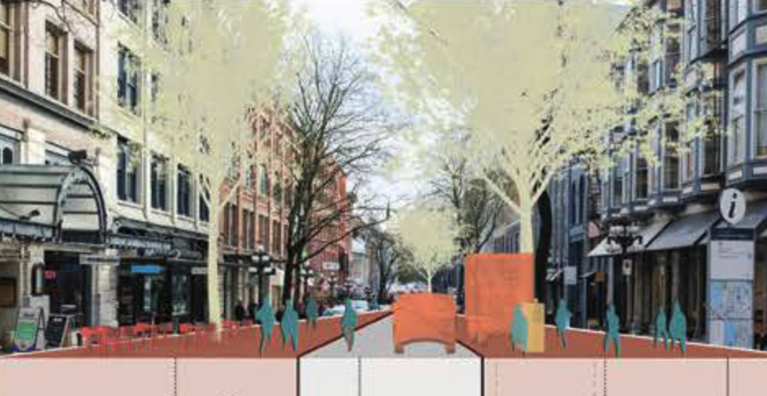 New vision for Gastown narrows roads for pedestrian spaces, relocates Steam Clock