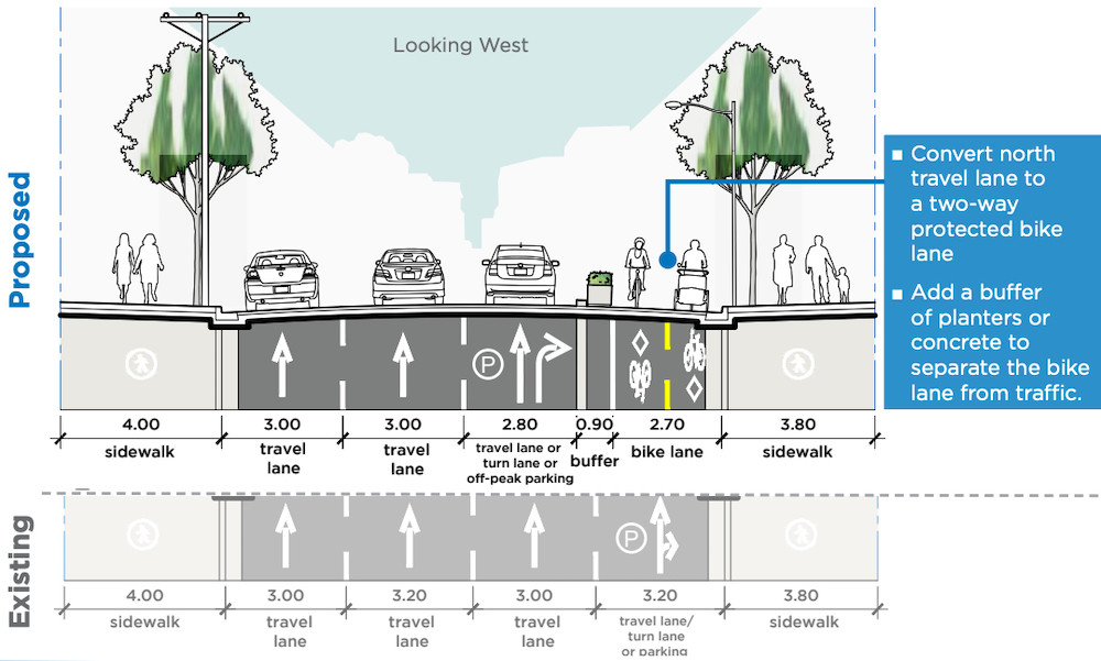 smithe street bike lane richards hornby