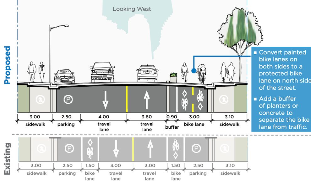 smithe street bike lane burrard thurlow