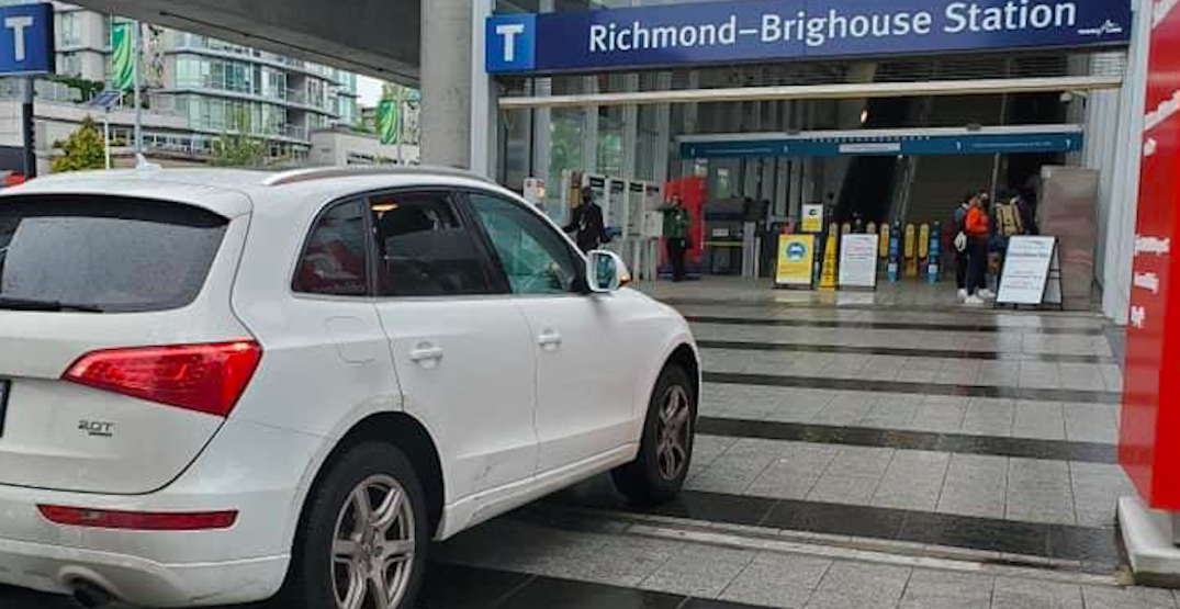 Driver ticketed after entering pedestrian-only area at Canada Line station in Richmond