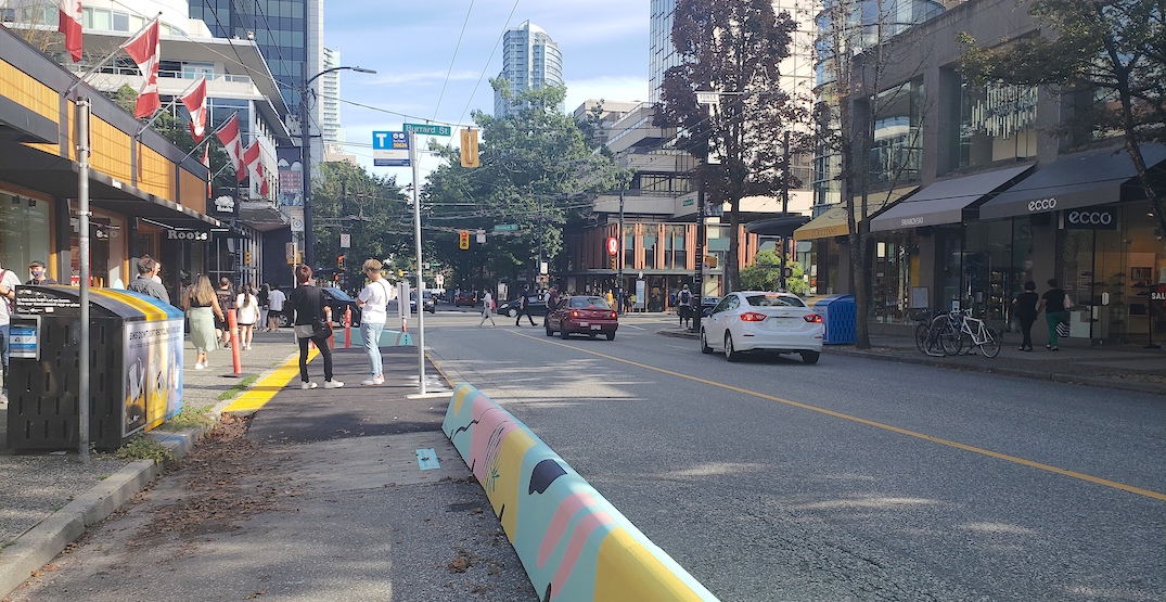 robson street bus stop curb f2