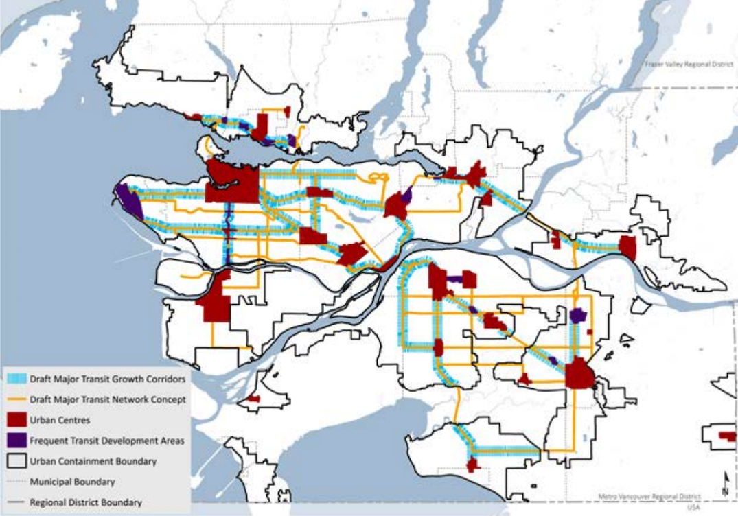 metro vancouver transit corridors metro 2050