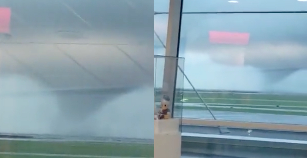 Rare "tornadic waterspout" at YVR prompts tornado watch (PHOTOS)