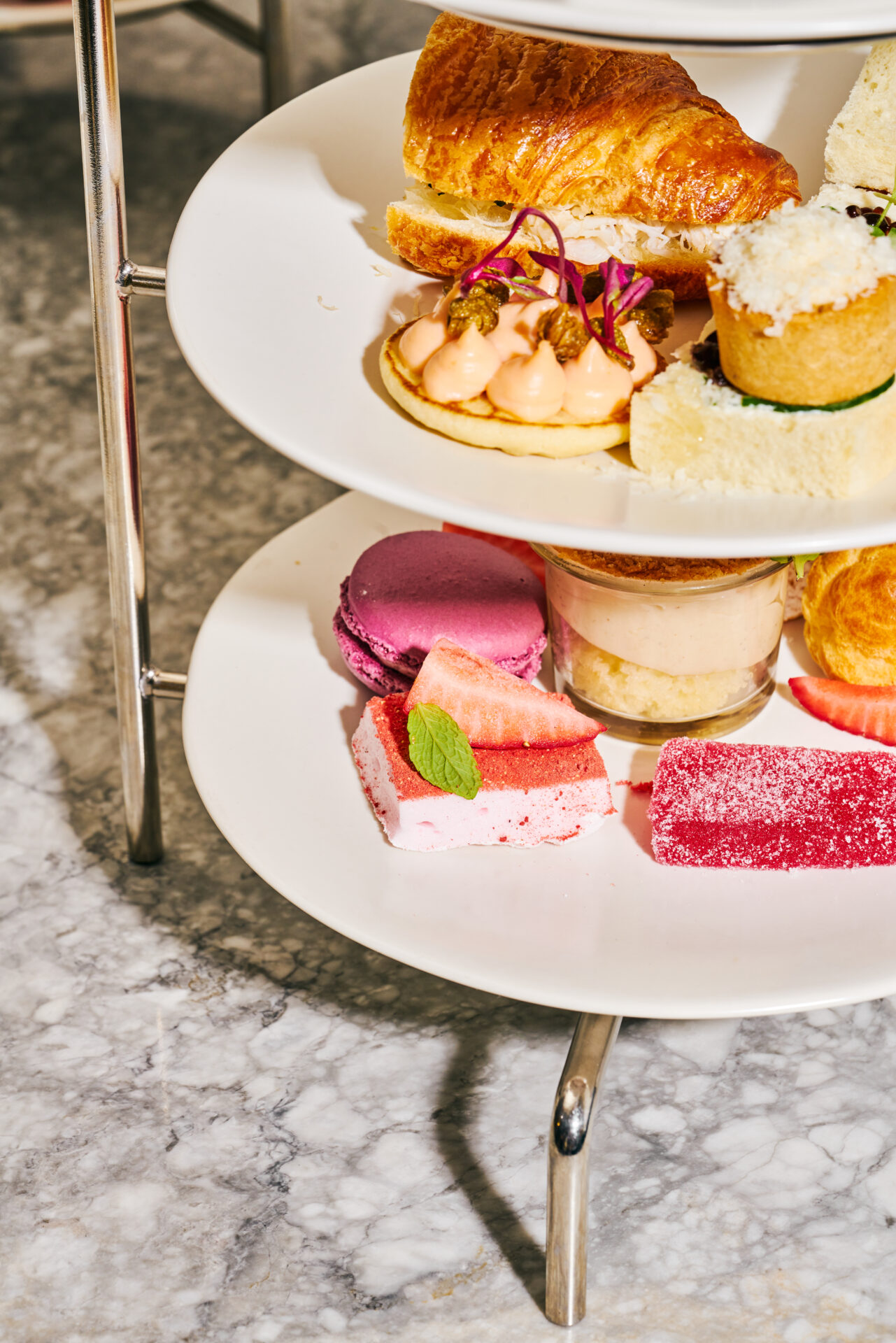 Menu items at the Holts Cafe Mother's Day Lunch Afternoon Tea event in Vancouver