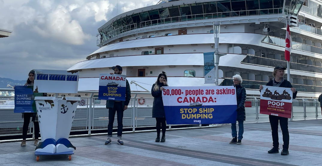 Vancouver climate activists compare cruise ships to poopy toilets (PHOTOS)