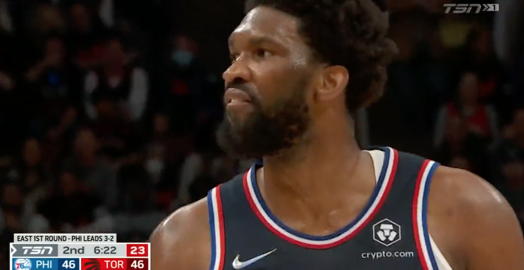 "Shut the f*ck up": Embiid yells back at taunting Raptors fans