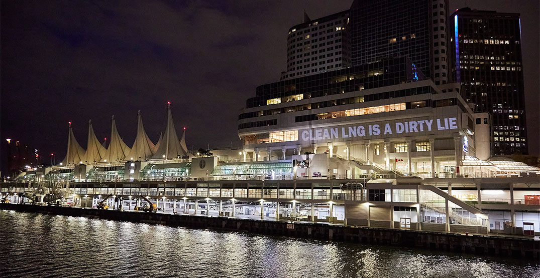 Anti-fracking display appears at LNG exhibition in downtown Vancouver (PHOTOS)