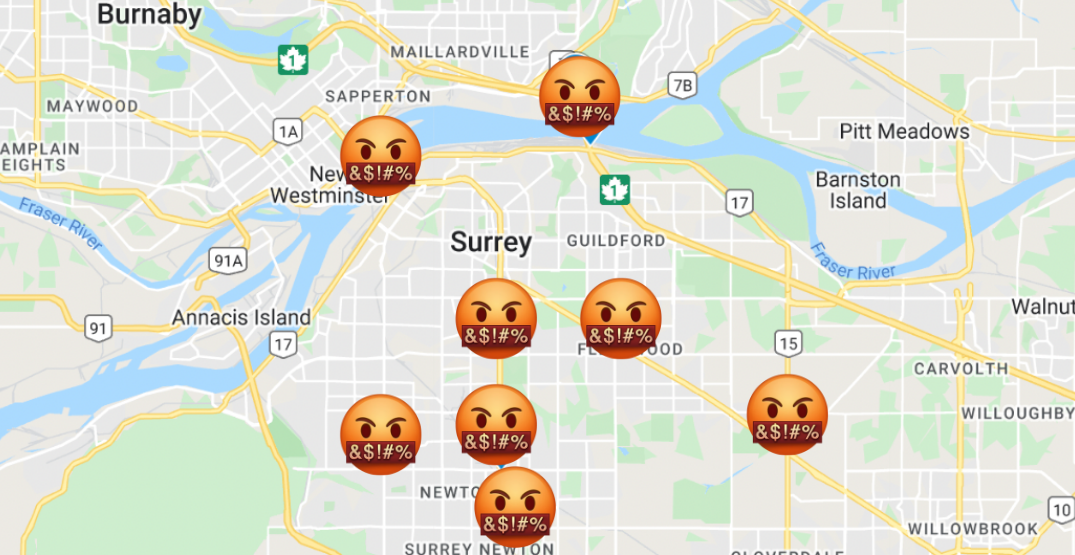 These 10 intersections are the most dangerous in Surrey (MAP)