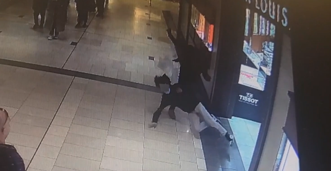 Leg sweep attacker knocks teen down in Pacific Centre assault (VIDEO)