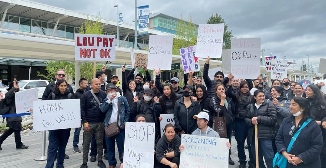 CATSA staff rally for better work conditions at Vancouver airport (VIDEO)