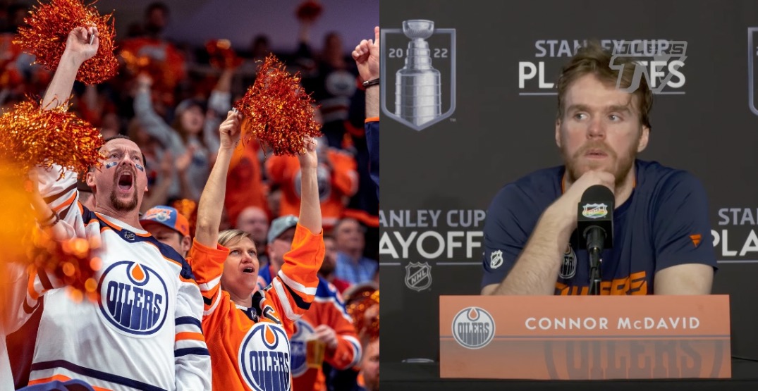Oilers fans didn't stop chanting "MVP" for McDavid throughout last night's press conference