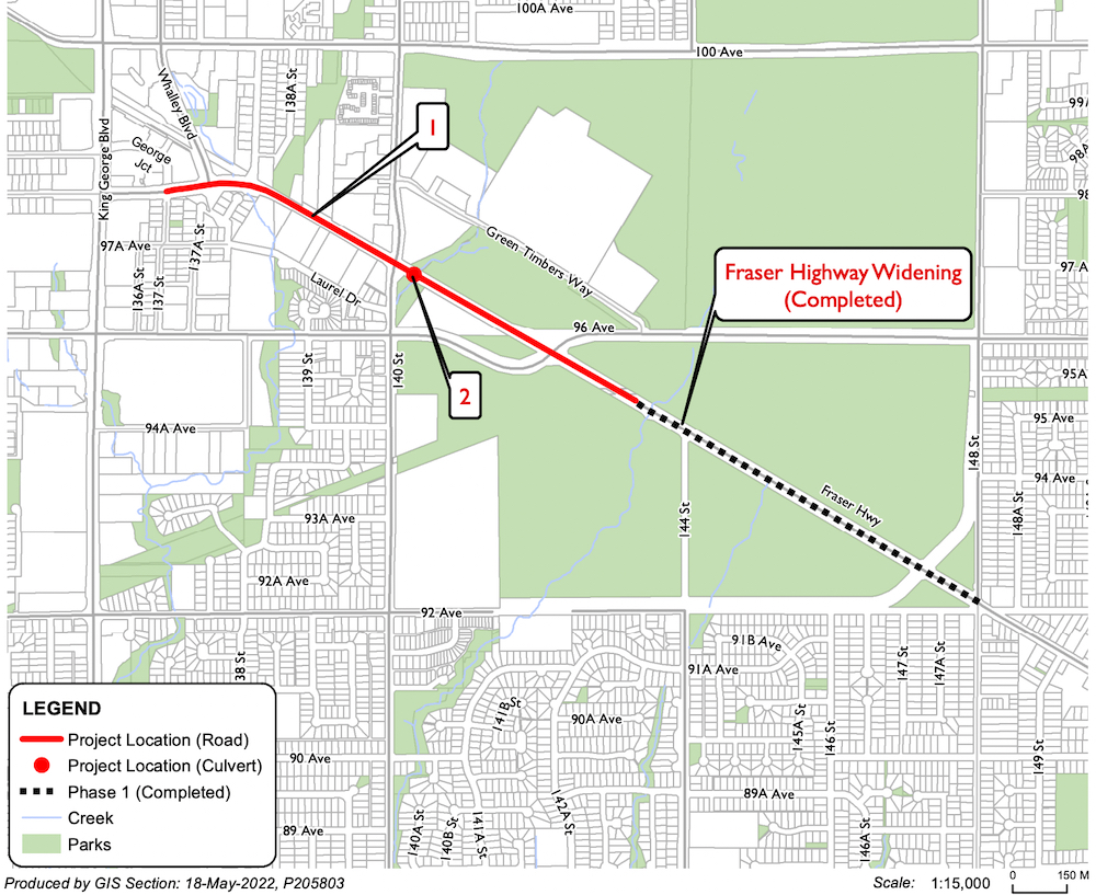 fraser highway widening green timbers urban forest surrey