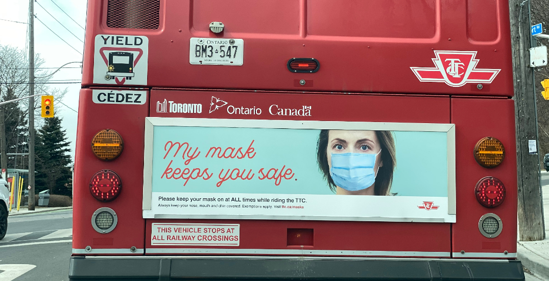 The TTC is "strongly recommending" that riders continue to wear masks
