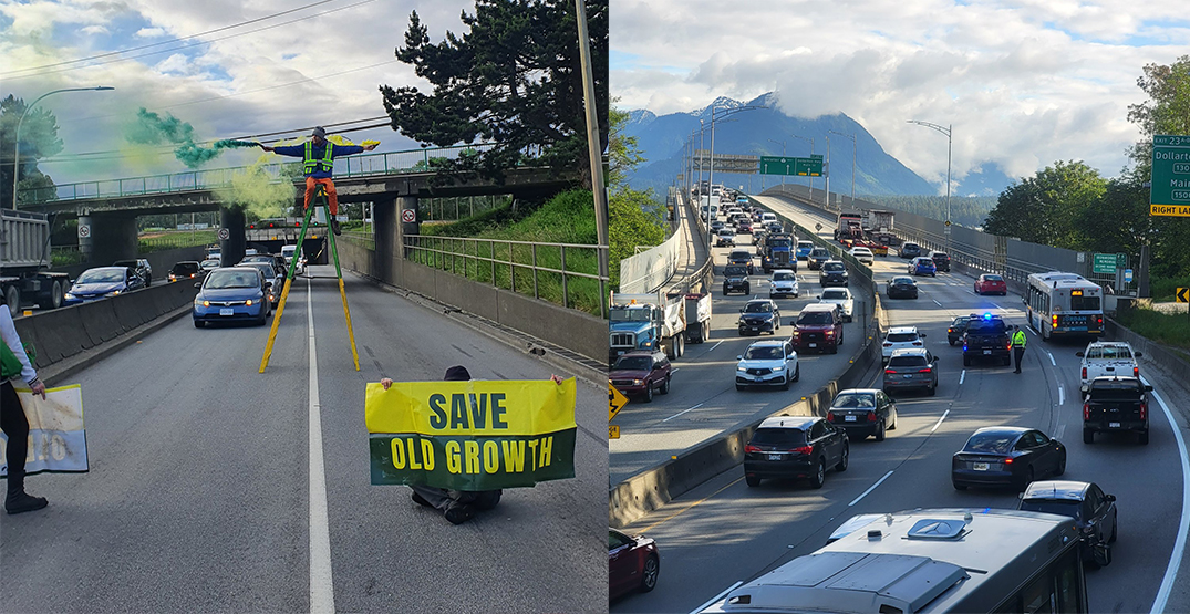 Protesters block rush hour traffic at Massey Tunnel and Iron Workers Memorial Bridge (PHOTOS)
