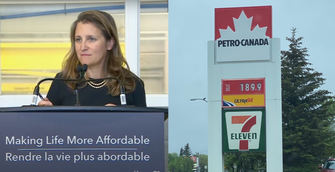 Freeland says gas price tax break is on the table but green transition is "urgent"