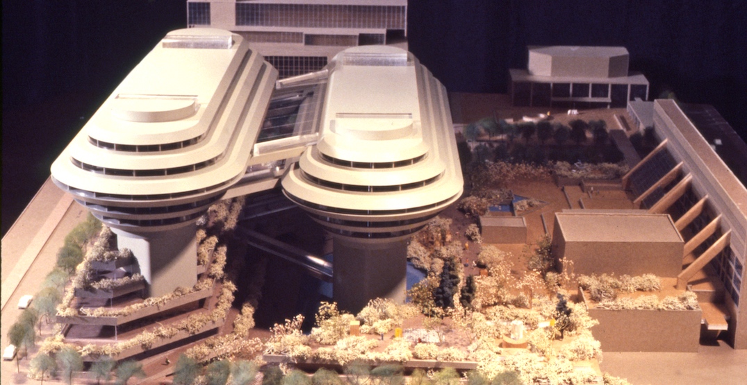 Arthur Erickson's unbuilt "Spaceship" federal government office complex in downtown Vancouver