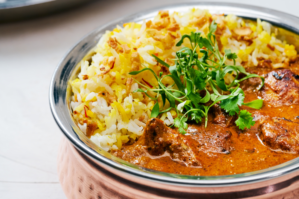 A bowl of chicken biryani from Earls