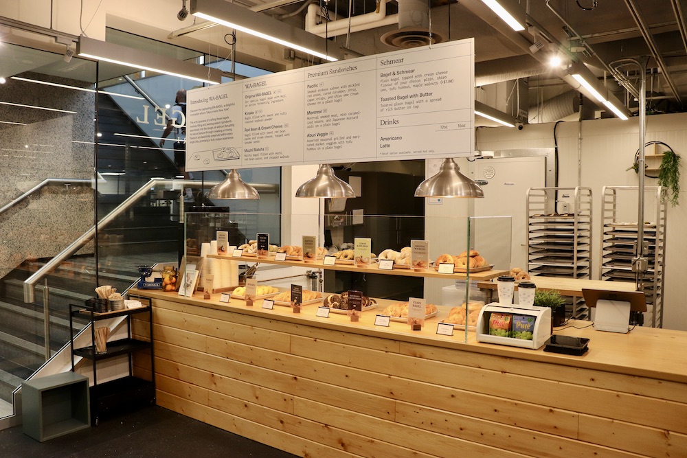 Inside japanese style bagel shop wa bagel in vancouver food drink