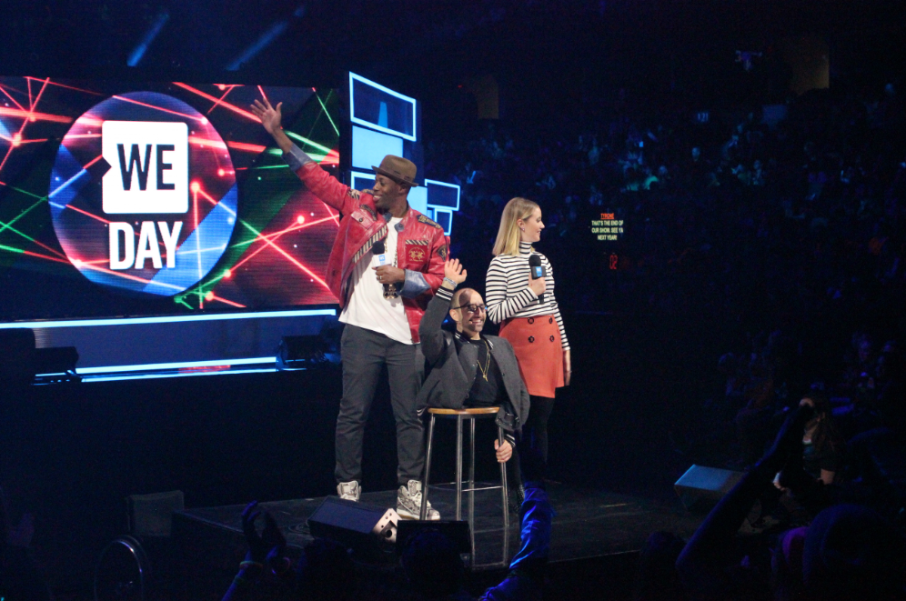 Hosts Kardinal Offishall (left), Spencer West (centre) and Liz Trainnear (right)