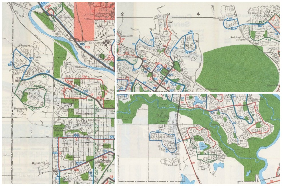 Calgary Transit Map in 1985