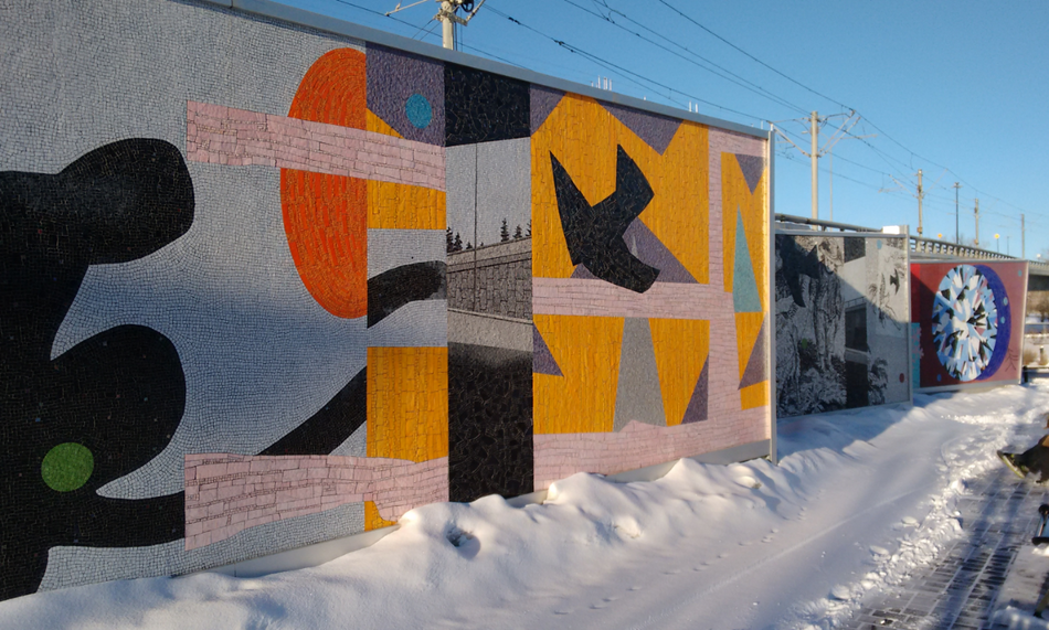 Image: Ron Moppett’s mosaic wall/ Kaitlyn Johnson, Calgary Buzz