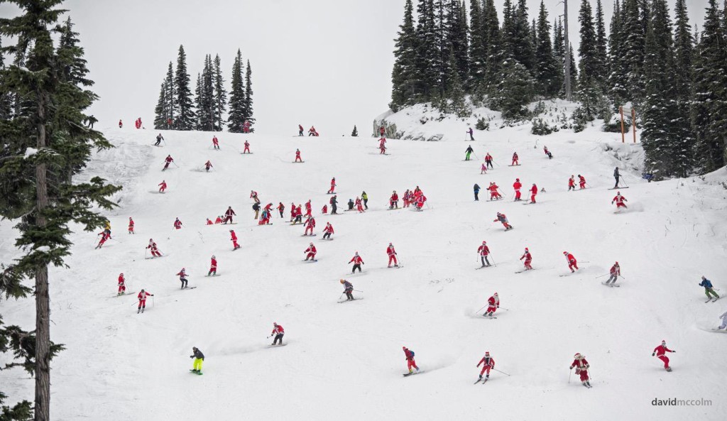 Santa hitting the slopes
