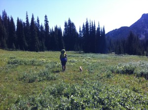 Hiker Adriana Lukasik enjoying the great outdoors with her pup.
