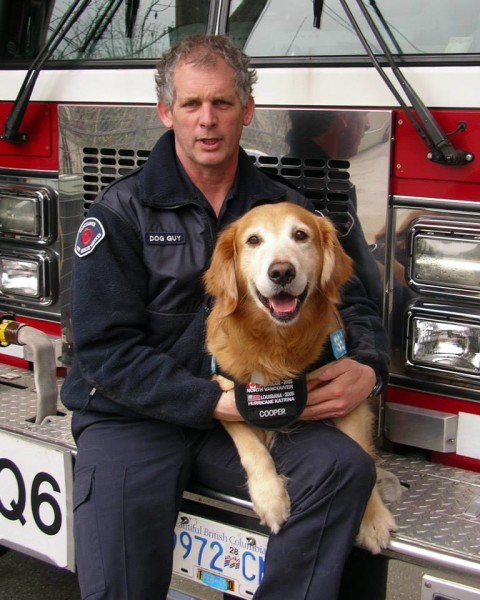 Cooper and handler Captain Flynn Lamont.