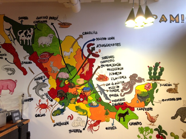 A fun map of Mexico and the culinary specialties of each region can entertain and informer customers while they wait or dine (Lindsay William-Ross/Vancity Buzz)