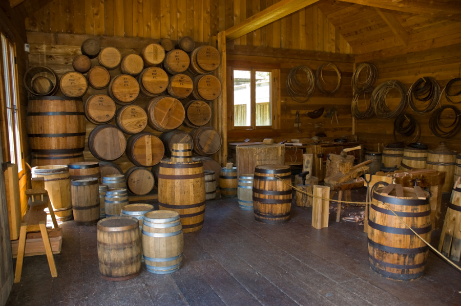 Barrel making in Fort Langley via Shutterstock