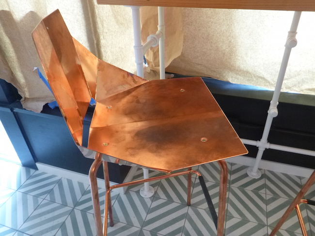 Copper chair, hand-painted tiles (Lindsay William-Ross/Vancity Buzz)