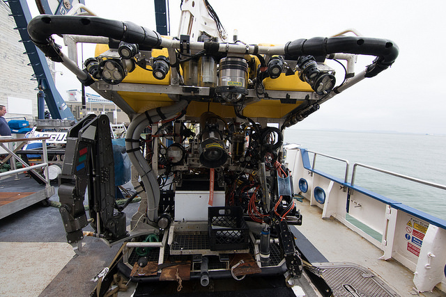 View of the Hercules ROV aboard the E/V Nautilus. Image: Ocean Networks Canada