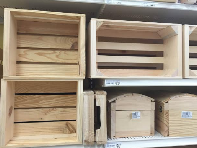 Wooden crates for sale at Michael's. Image credit: Erica Gordon