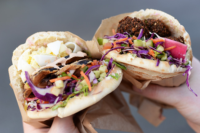 Pita pockets at Chickpea food truck (Jess Fleming / Vancity Buzz)