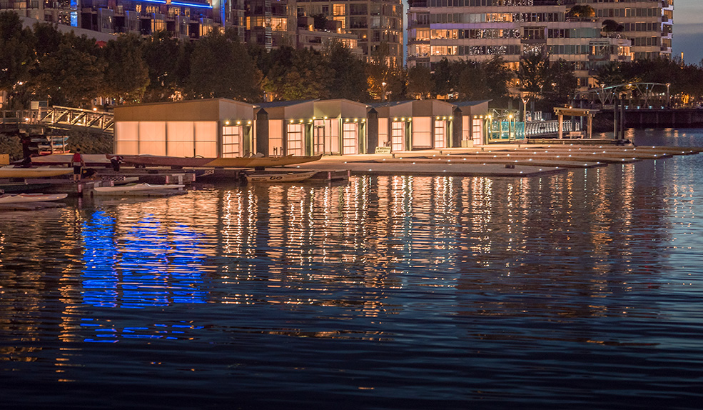 A rendering of the new Paddling Centre in False Creek (Concord Pacific)