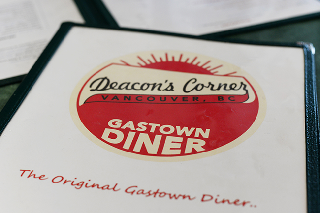 Brunch menu at Deacon's Corner (Jess Fleming / Vancity Buzz)